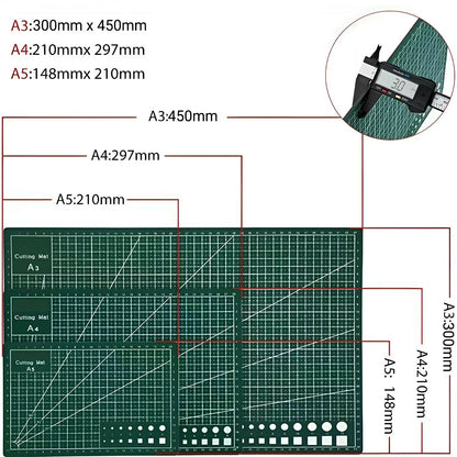 Junesix A1 A2 A3 A4 A5 PVC Cutting Mat Durable DIY Self Healing Engraving Pad AU