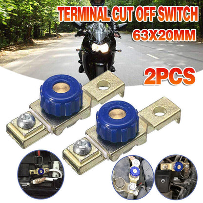 2PCS Battery Disconnect Switch Car Motorcycle Isolator Master Terminal Cut Off
