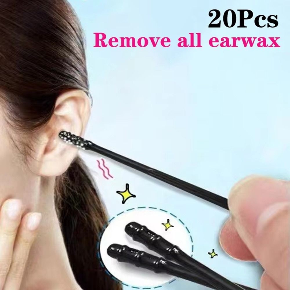 20/40/60/100Pcs Self-adhesive Sticky Ear Stick  for Ear Canal Cleaning Tools