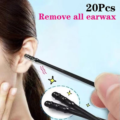 20/40/60/100Pcs Self-adhesive Sticky Ear Stick  for Ear Canal Cleaning Tools
