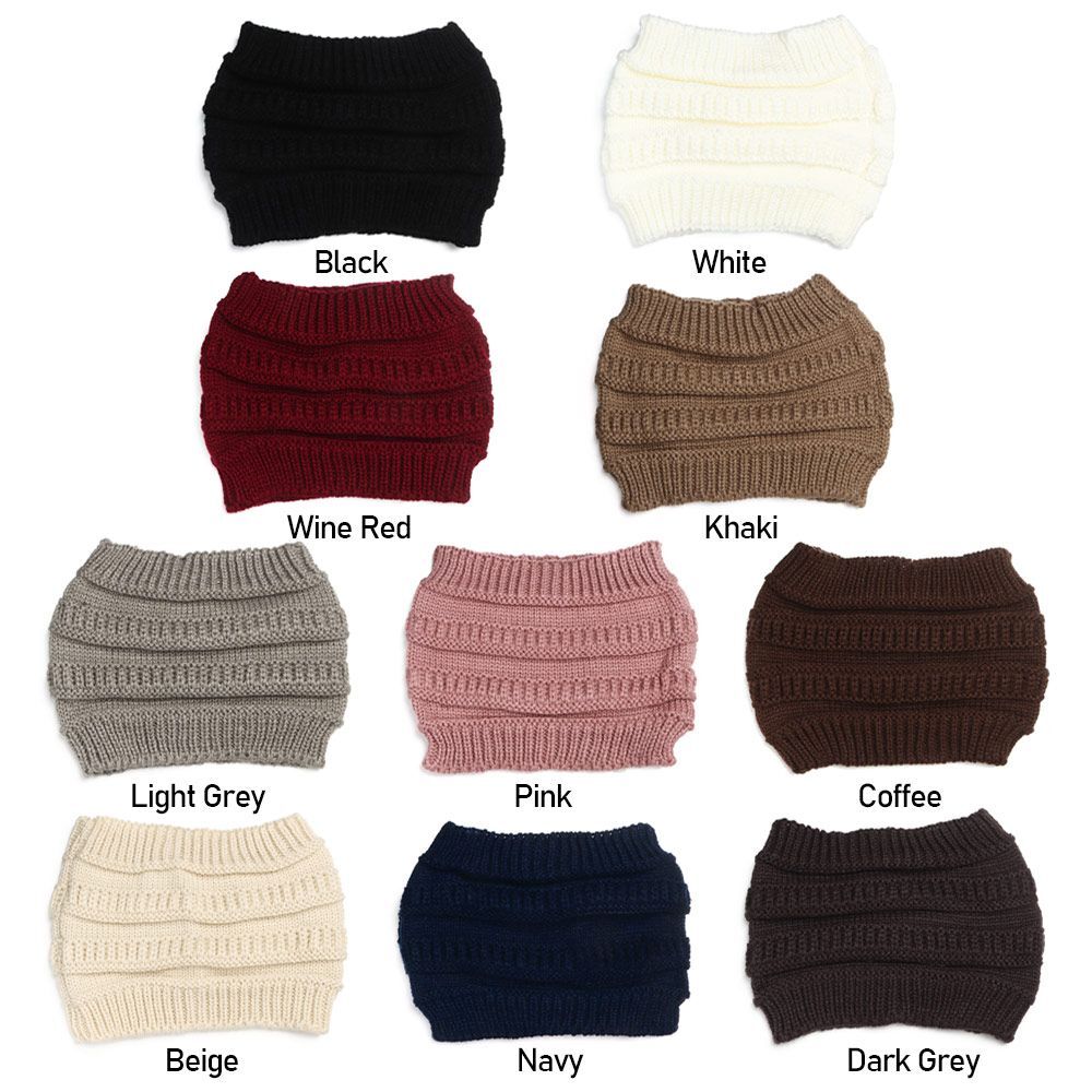 Turban Headwear Hair Band Knitting Headband Ponytail Beanie Hat Ear Warmer