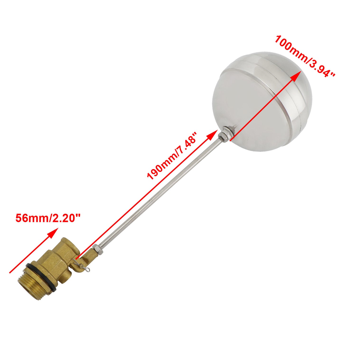 1/2"-1" Thread Float Ball Valve Floating Ballcock Stainless Steel Fittings