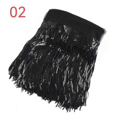 AU 10Y Sequin Fringe Trim Tassel Glitter Lace Fringes for Dance Clothes Dress