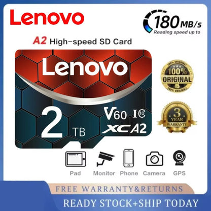 Micro SD Card Class10 V60 TF Memory Card High Speed 128/256/512GB 1TB 2T – Compatible with Lenovo
