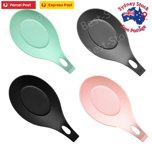 Spoon Rest Silicone Kitchen Holder Heat Resistant Utensil Cooking Rack Colorful
