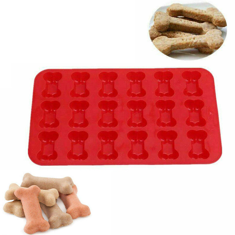 Puppy Bone Silicone Baking Pan Mold Ice Tray Dog Treat Cookie Non Stick Mould AU