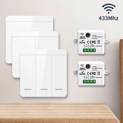 1/2/3 Gang Wireless Remote Control Switch LED Light Switch  Home Automation