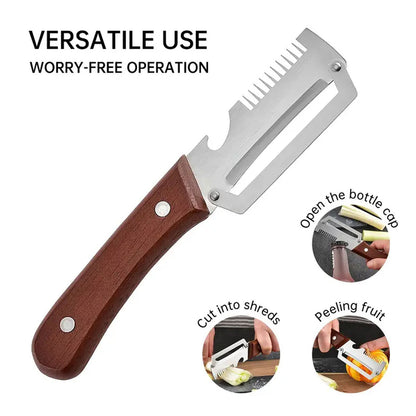 Stainless Steel Vegetable Peeler Wooden Handle Fruit Potato Slicer Kitchen Tool