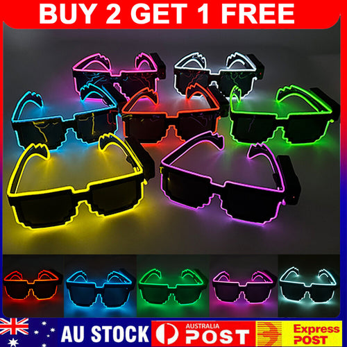 LED EL Wire Glasses Light Up Glow Neon Sunglasses Eyewear Shades Nightclub Party