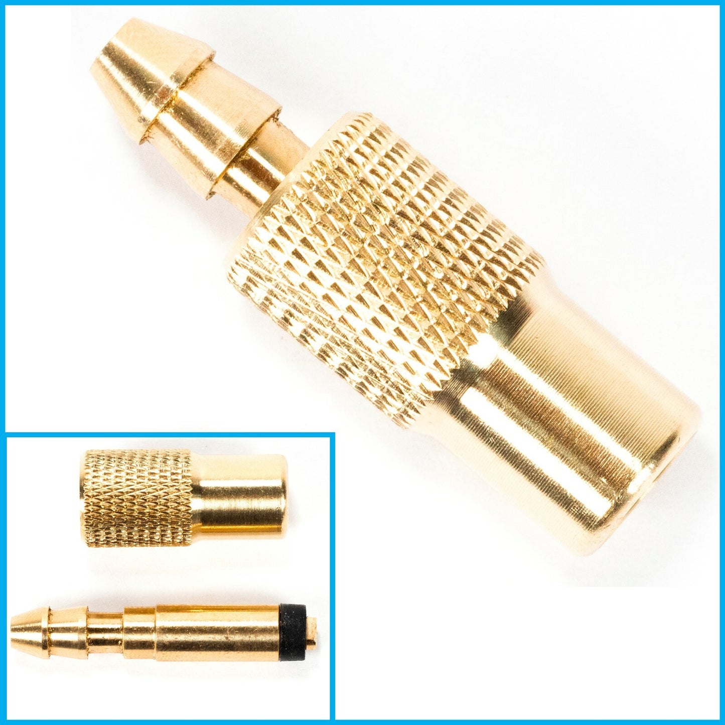 Air Inflator Connector 6mm Barb to 8mm Female Thread Schrader Tyre Pump Tire