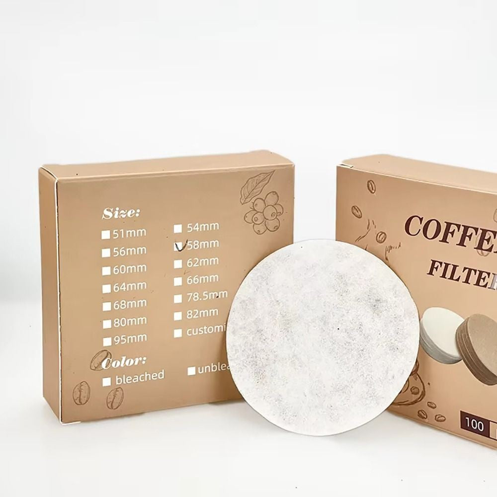 100Pcs Round Coffee Filter Paper Espresso Portafilter Accessories  Barista Tools