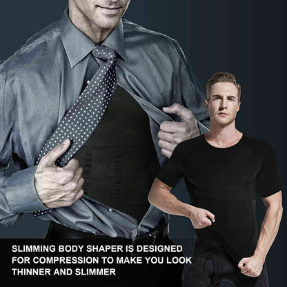 Men' Compression Vest T-Shirt Moobs Slimming Tummy Control Body Shaper Tank Tops