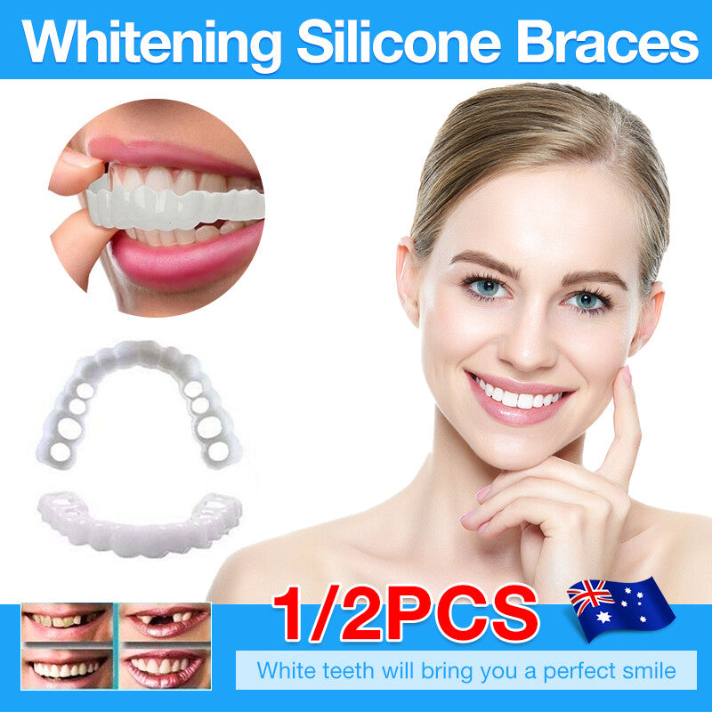 Snap On Bottom /Upper Lower False Teeth Dental Veneers Dentures Fake Tooth Smile