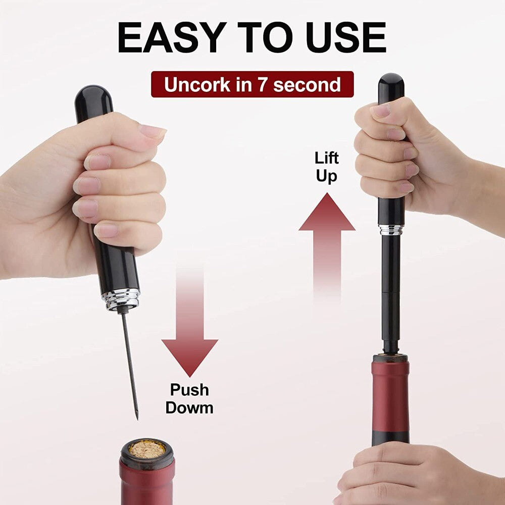 Air Pressure Pump Wine Bottle Opener Portable Steel Easy Cork Remover Corkscrew