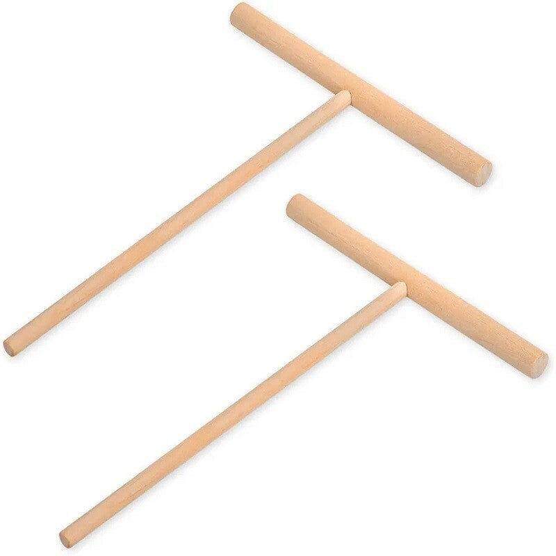 1/2X DIY Kitchen Tool Wood Spreader Stick Rake Crepe Maker Pancake Pita Batter