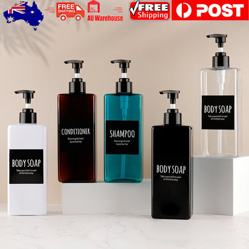 3Pcs 500ml Soap Dispenser Shampoo Pump Bottles Cream Lotion Bottle Container AU