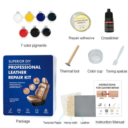 Advanced Leather Repair Gel Kit Filler Restore Car Seat Sofa Scratch Rips Holes – Compatible with Seat