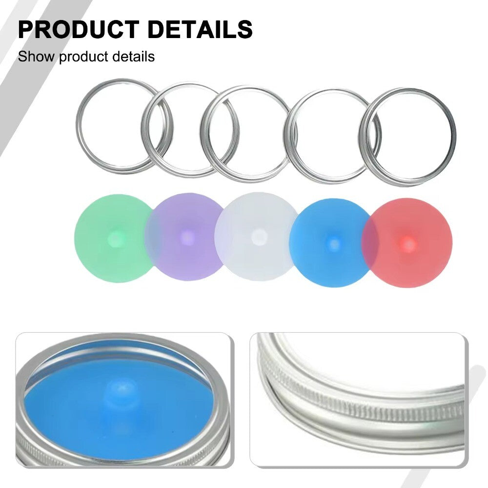 5pcs Silicone Waterless Airlock Fermentation Lid For Wide Mouth Mason Jar