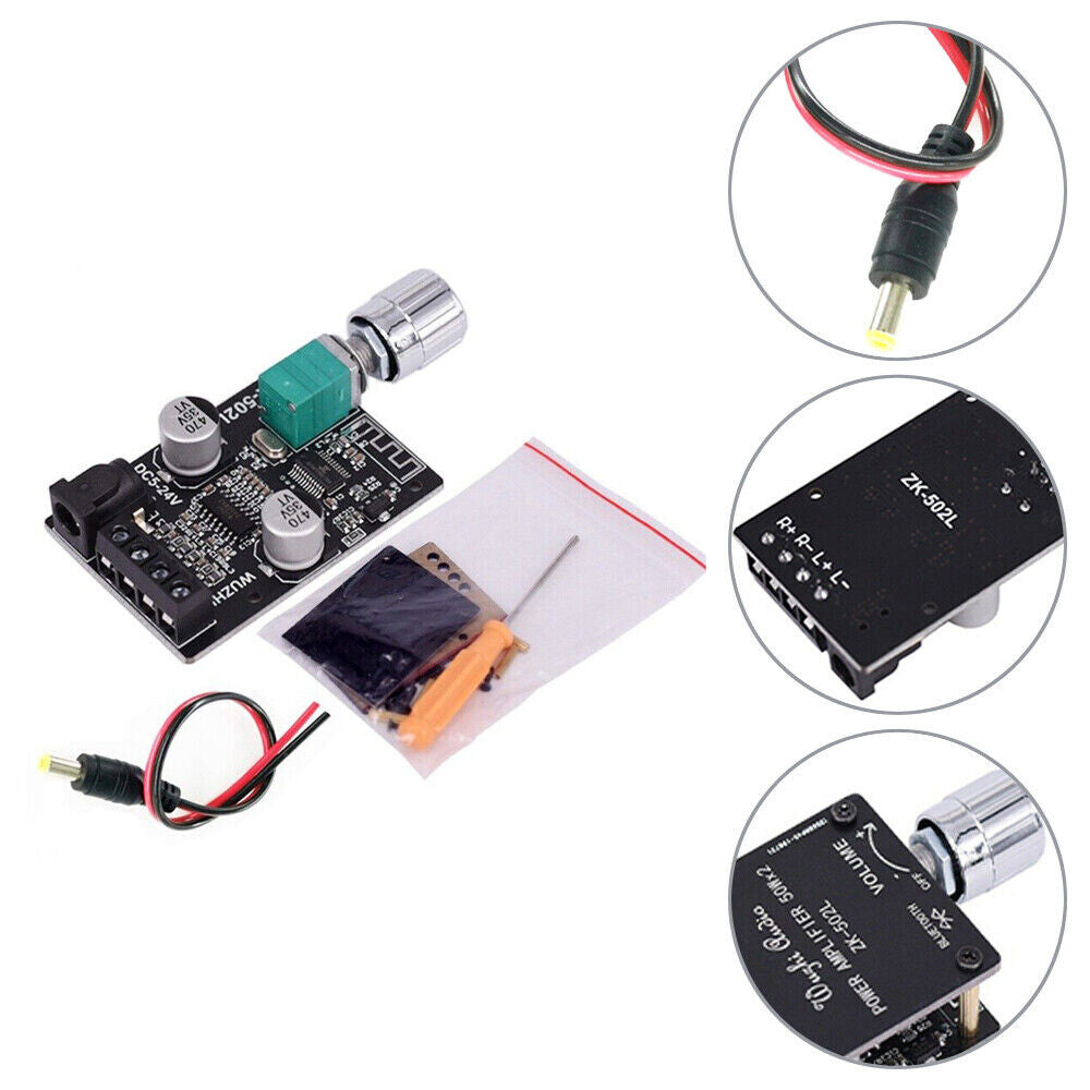 Mini 2*50W Bluetooth 5.0 Power Digital Amplifier Class Audio HiFi Stereo AMP AU