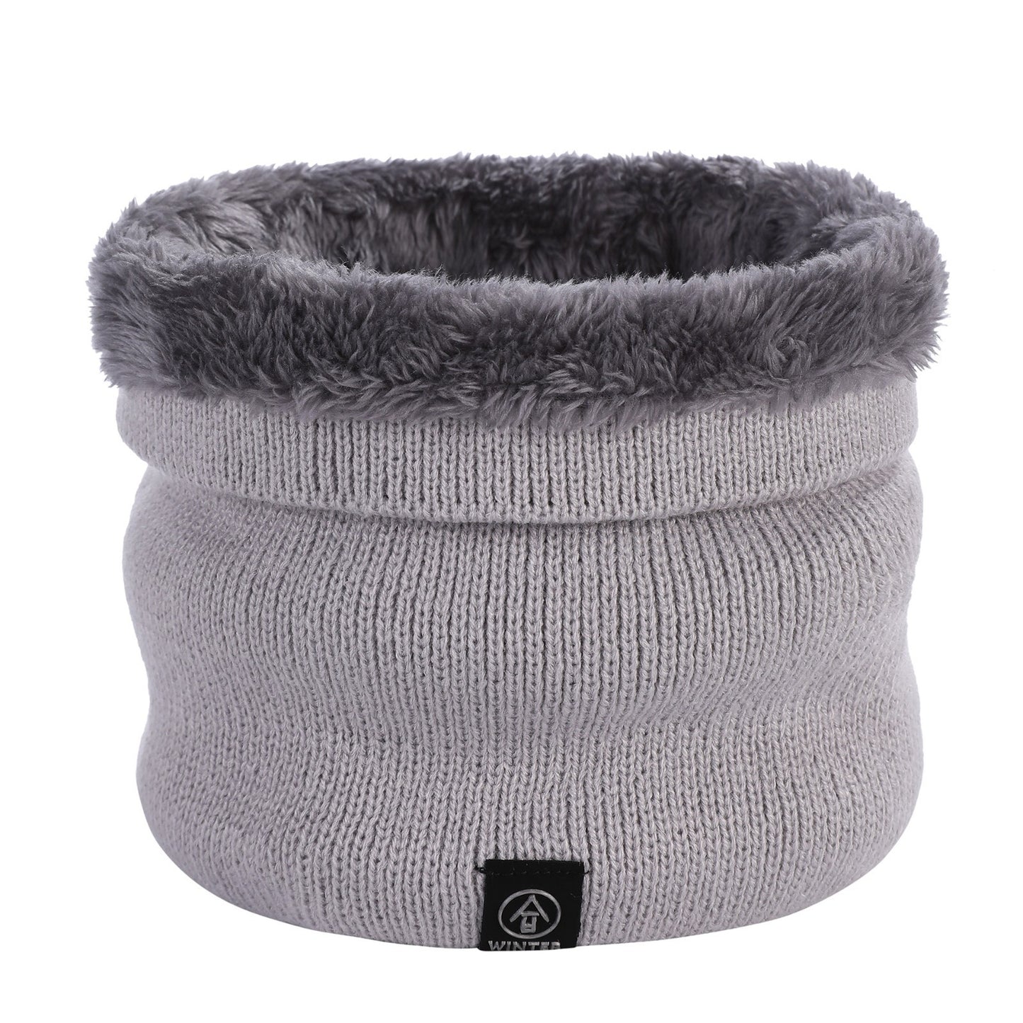 Neck Warmer Tube Winter Knitted Scarf Thermal Insulation Fleece Thick Knit Snood