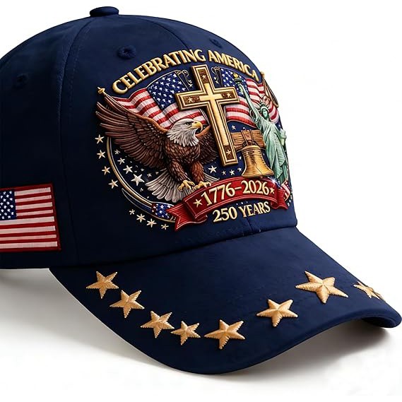 250th Anniversary USA Hat - Adjustable United States Baseball Cap for Men Women
