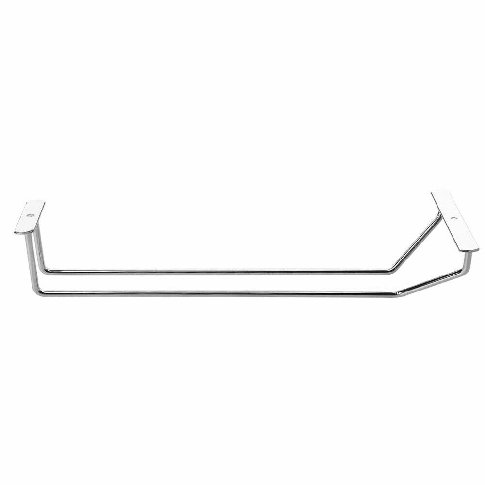 27/35/55cm Wine Rack Holder Chrome Hanging Hanger Glass Cup Shelf Wall Mounted