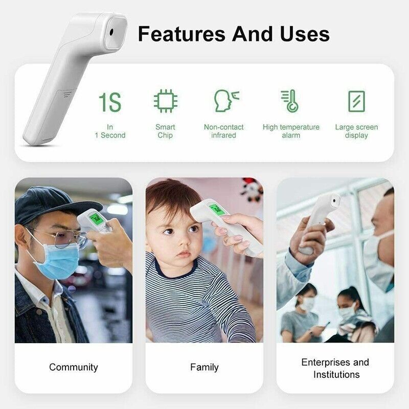Non Touch Infrared Temperature Thermometer Digital Forehead Baby Adult Body Gun