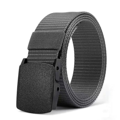 Elastic Belt for Men, Stretch Canvas Belt with Plastic Buckle, Breathable Be