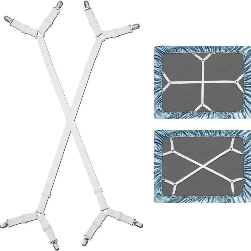 Adjustable Bed Sheet Holder Straps | Crisscross Fasteners for Sheets & Covers