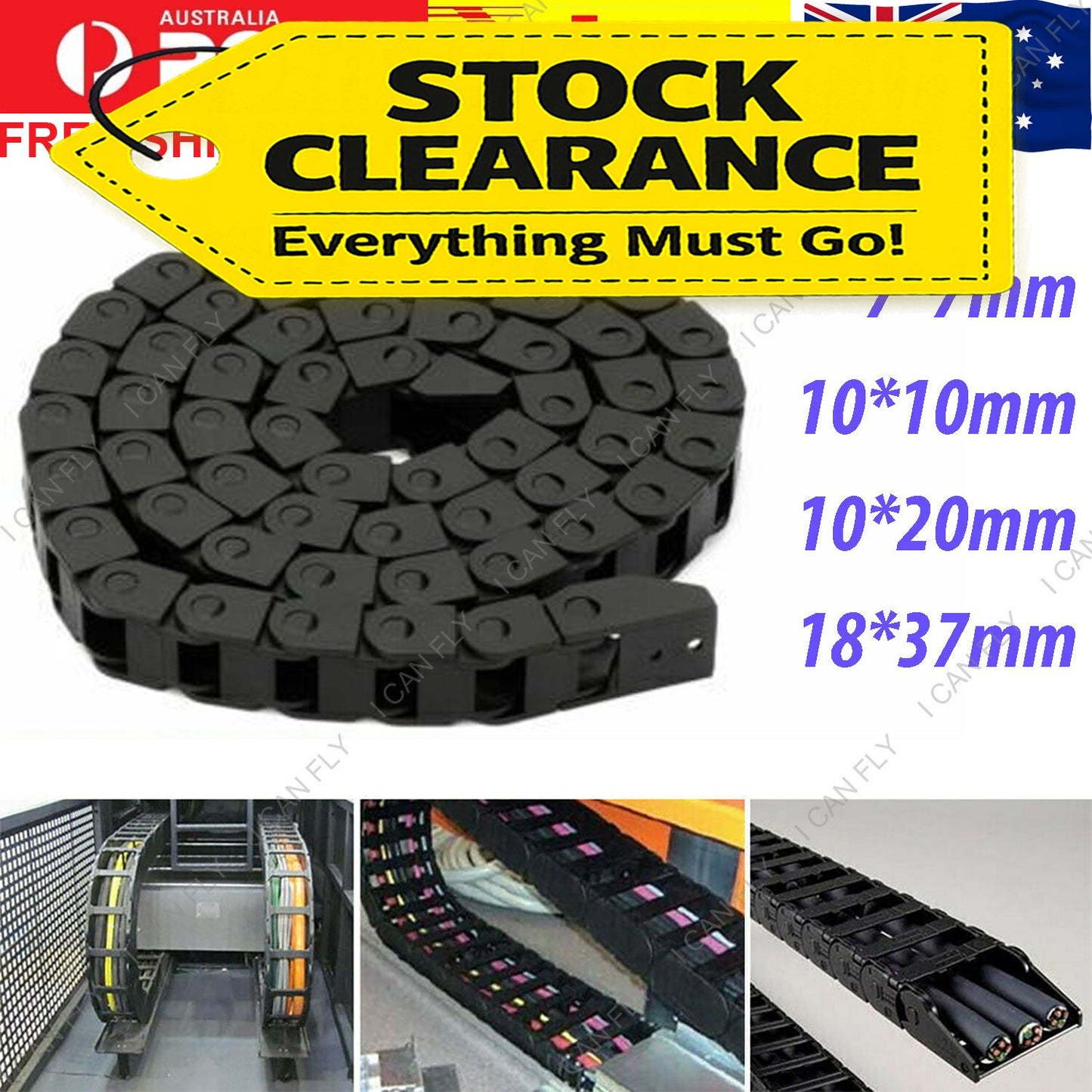 Cable Carrier Drag Chain Plastic Towline Machine Tool Nested 1M 7/10 mm DF