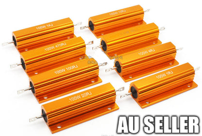 BULK 1R-100R OHM 100W Power Resistor Aluminum Shell Case Wirewound Resistors