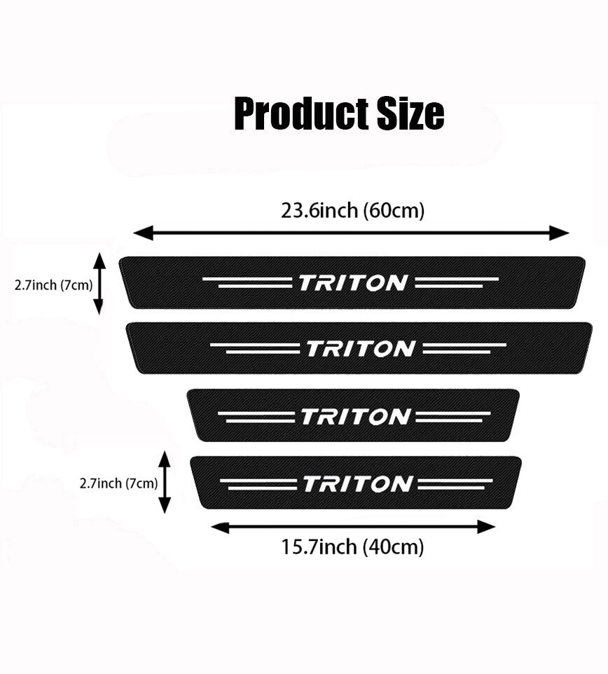4X Compatible with Mitsubishi Triton Door Sill Plate Protector Stickers Cover Anti Scratch