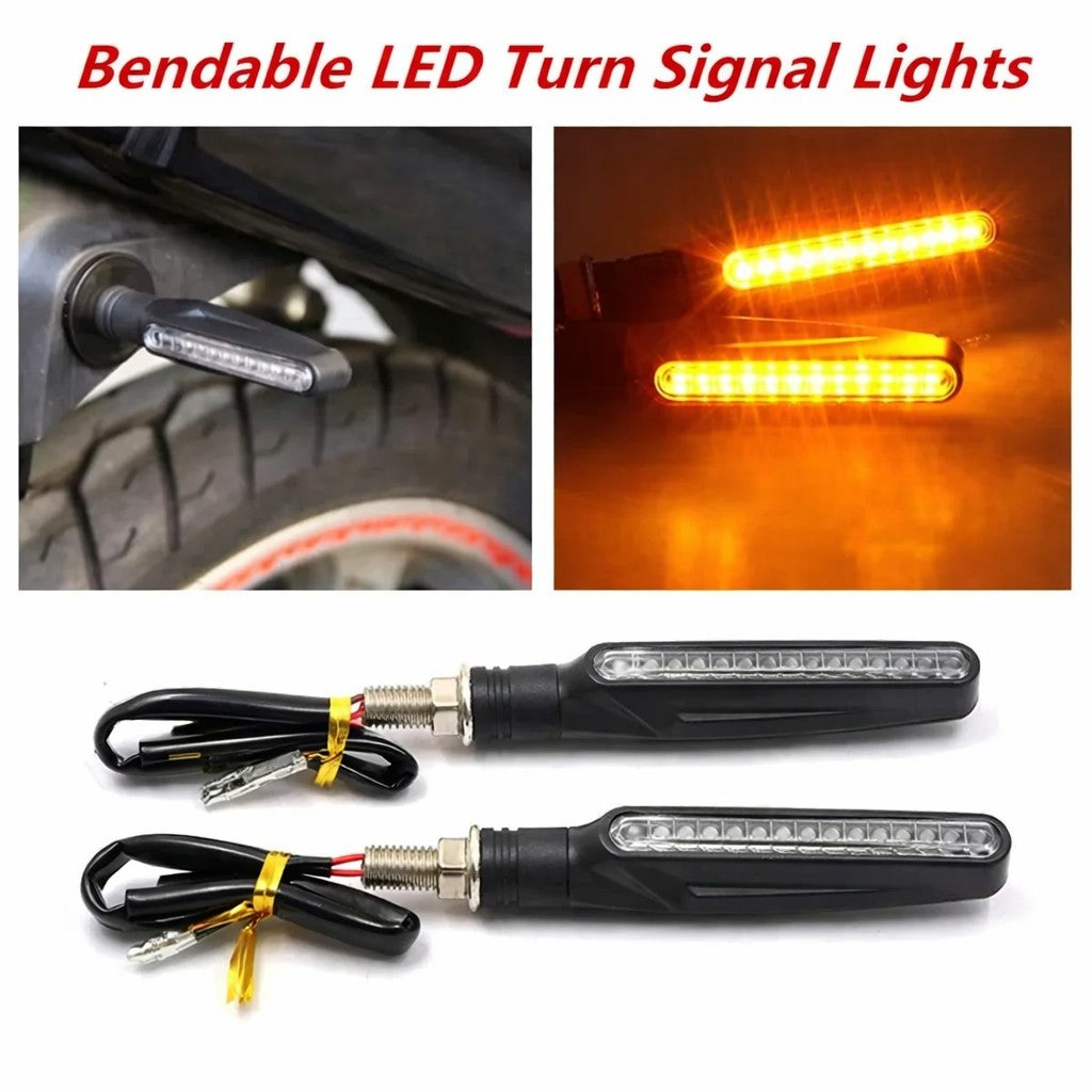 LED Sequential Motorcycle Indicators Flowing Turn Signals Motorbike Blinkers 12V