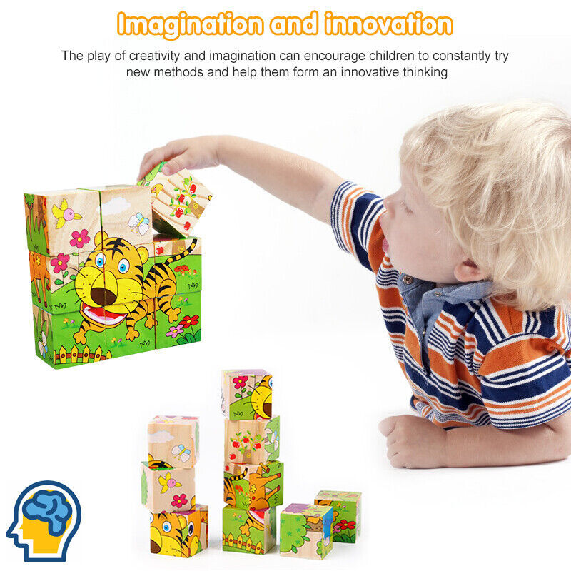 Toddler Puzzles Child 6 Animal Shape Wooden Toys Baby for 1 2 3 Year Old AU