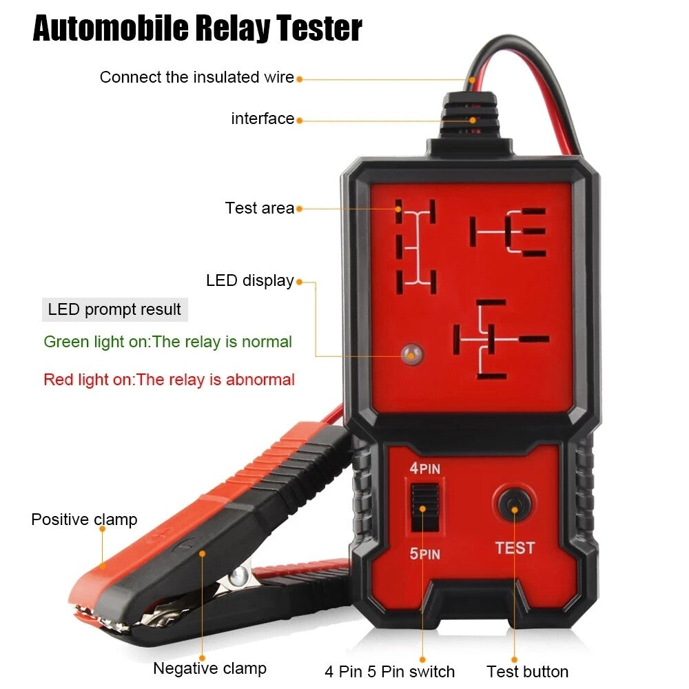 12V Electronic Automotive Relay Circuit Tester for Car Auto Battery Checker Tool