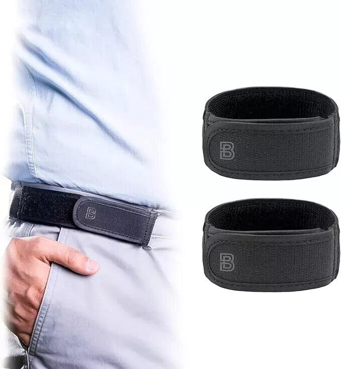 2PC BeltBro No Buckle Elastic Belt Comfort Adjustable Belt Loops For Men Women