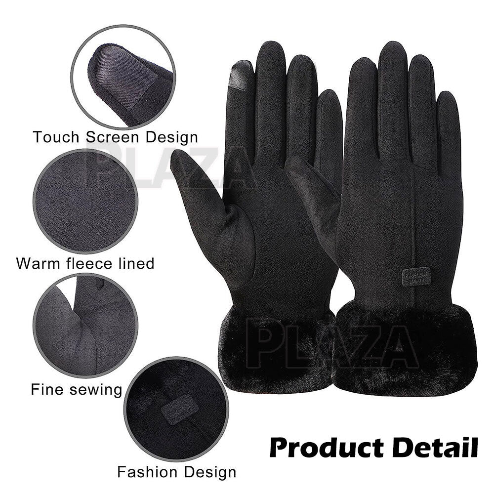 Women Winter Gloves Thermal Touch Screen Warm Windproof Soft Outdoor AU