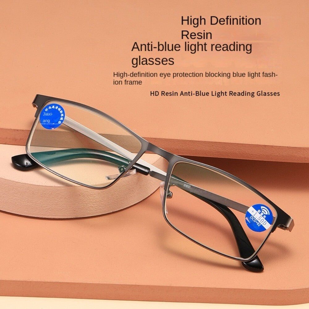 Metal PC Frame Glasses Grey Anti Eyestrain Reading Glasses  Readers