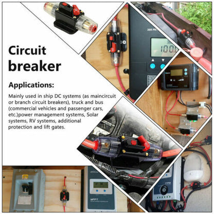 Circuit Breaker 12V 24V Dual Battery IP67 Waterproof Fuse Manual Reset 20 - 100A