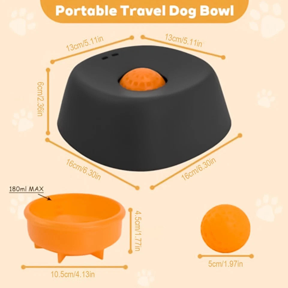 Yipetor Slow Feeder Dog Bowl with Rolling Ball for Liquids and Treats