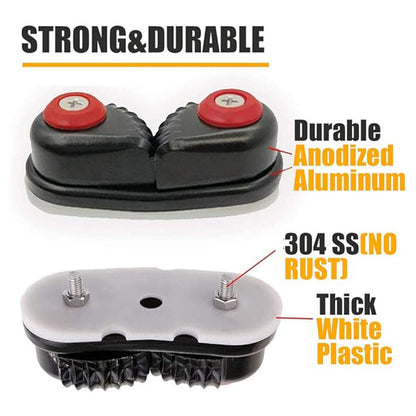 Aluminum Cam Cleat 2PCS Ball Bearing Fast Entry Boat Marine Sailing Rope Guide