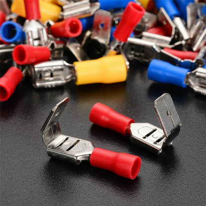 50Pcs 6.3mm Terminal Piggy Back Wire Connector Piggyback Insulated Crimp Spade