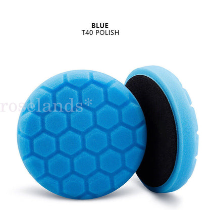 5pc/set 5"(125mm)/6"(150mm) Hex Logic Sponge Buffing Polishing Pads for Polisher