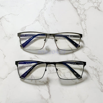 2PACK Men Square Metal Frame Spring Hinge Reading Glasses Eyeglasses +1.0 ~ 6.0
