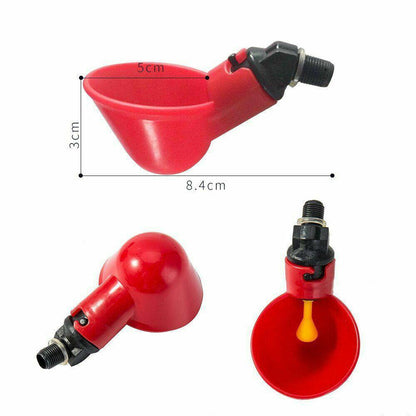 10 Pcs Automatic Cups Water Feeder Drinker Chicken Waterer Poultry Chook Bird AU