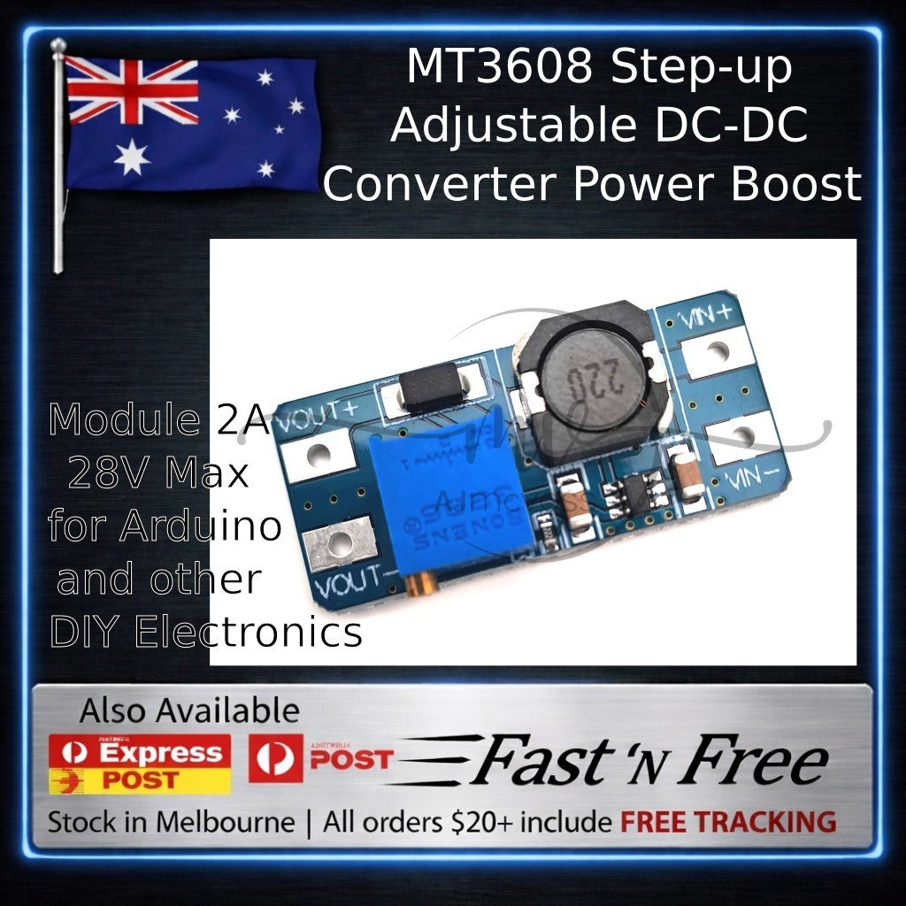 MT3608 Step-up Adjustable DC-DC Converter Power Boost Module 2A 28V Max Arduino