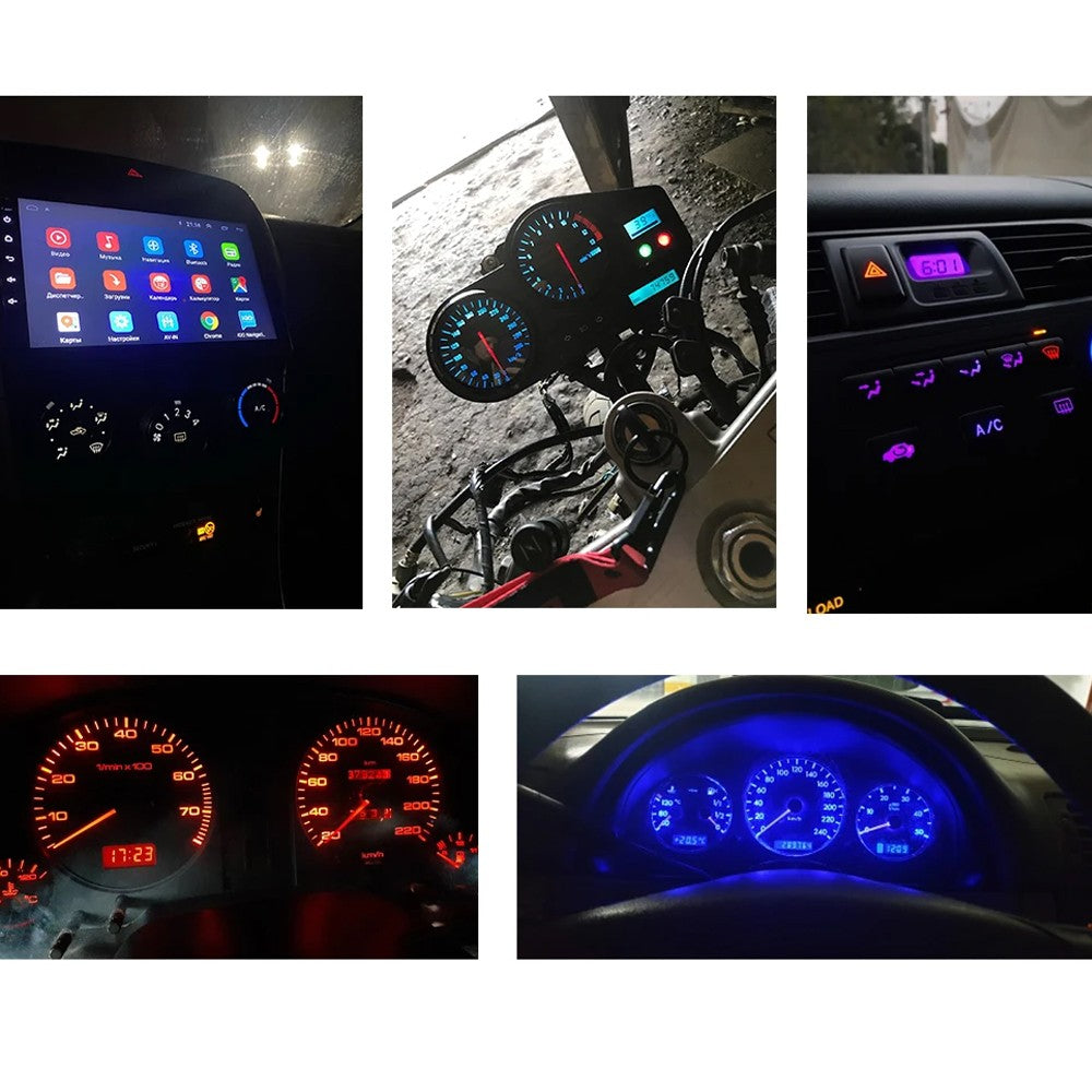 10 x Green T5 Cap B8.4D COB LED Instrument Light Twist and Lock LED Dash Light