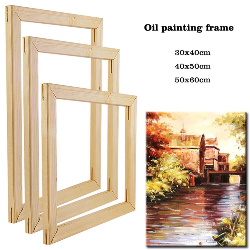 4pcs DIY Painting Frames Wooden Frame Kits for Canvas Oil Painting Picture Tool
