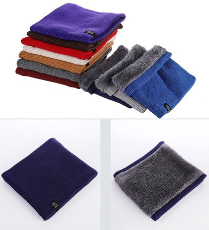 Neck Warmer Tube Winter Knitted Scarf Thermal Insulation Fleece Thick Knit Snood
