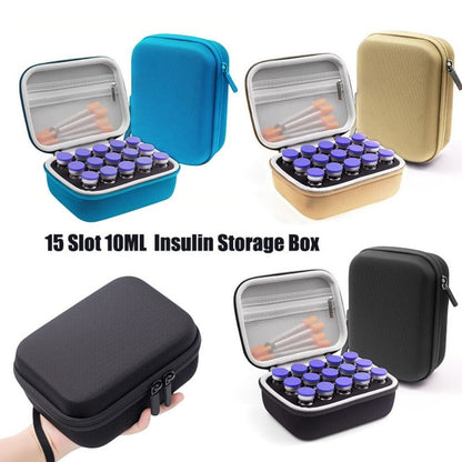 Insulin Vials Fridge Holder 9/15 Slots Peptide Fridge Storage Carrying Case 10ML